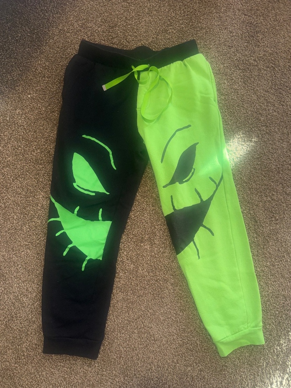 Disney Nightmare Before Christmas Neon Split Face Joggers Women’s Medium